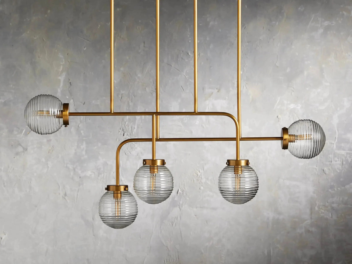 Sayre Ribbed Glass Linear Chandelier