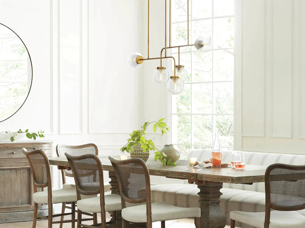 Sayre Ribbed Glass Linear Chandelier