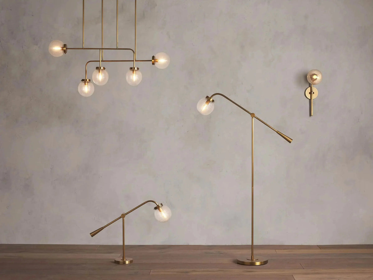 Sayre Ribbed Glass Linear Chandelier