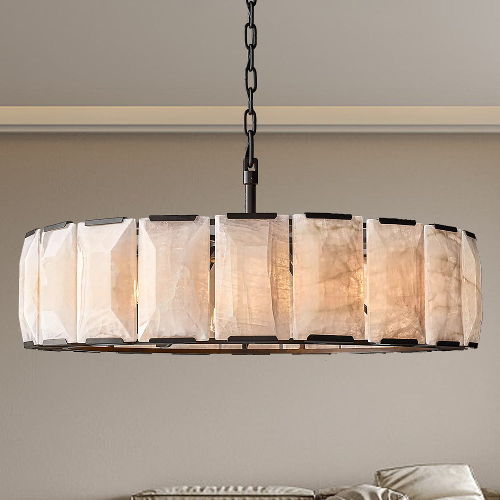 Harlow Faceted Calcite Round Chandelier 43"