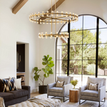 Arcachon Gear Crystal Two-Tier Round Chandelier 60"