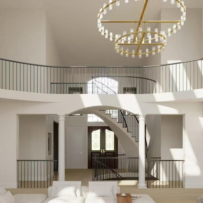 Arcachon Gear Crystal Two-Tier Round Chandelier 60"