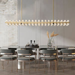 Arcachon Gear Crystal Rectangular Chandelier 72"