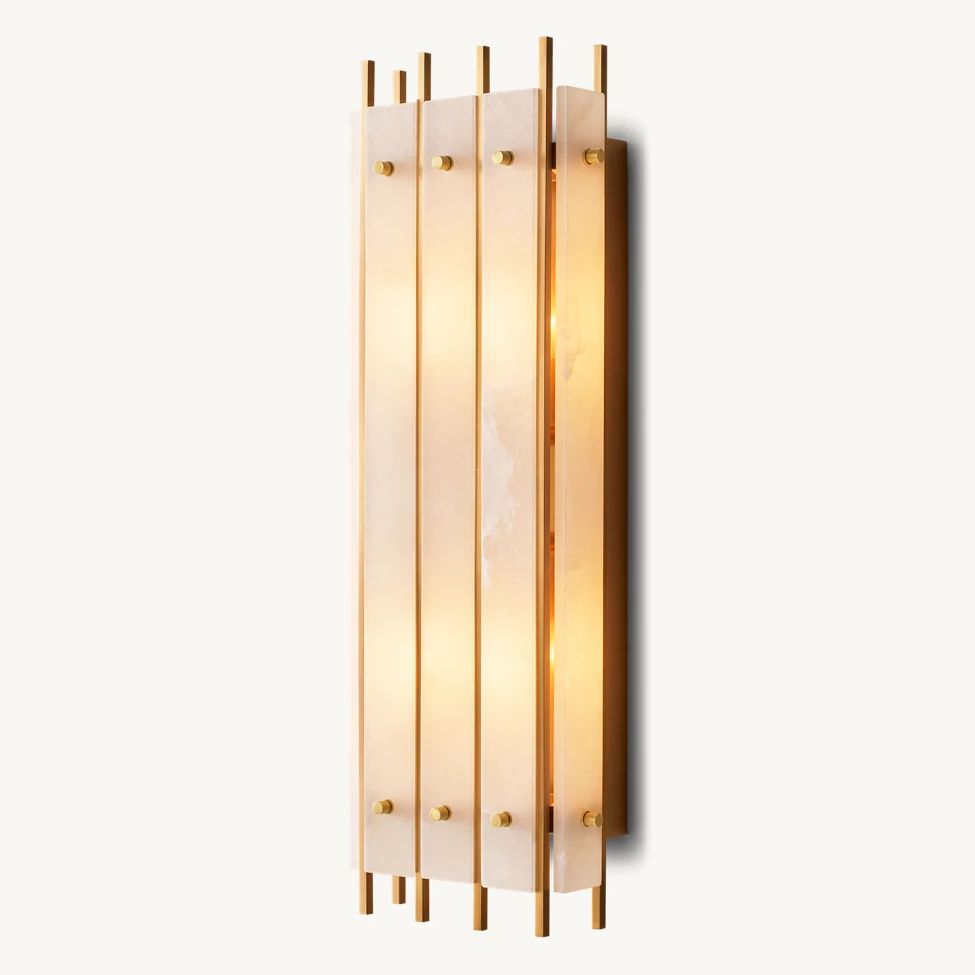 San Marco Vintage Alabaster Rectangular Wall Sconce