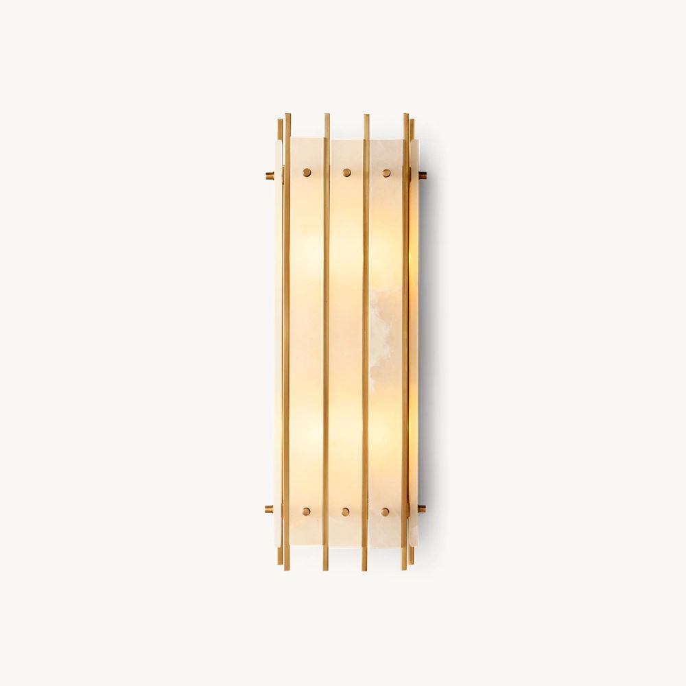 San Marco Vintage Alabaster Rectangular Wall Sconce