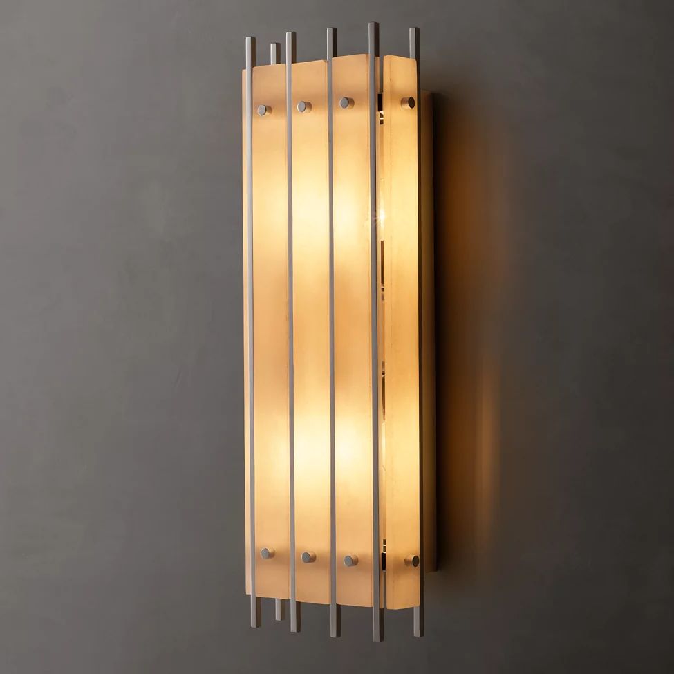 San Marco Vintage Alabaster Rectangular Wall Sconce