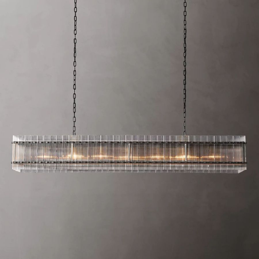 San Marco Vintage Glass Rectangle Chandelier 72"