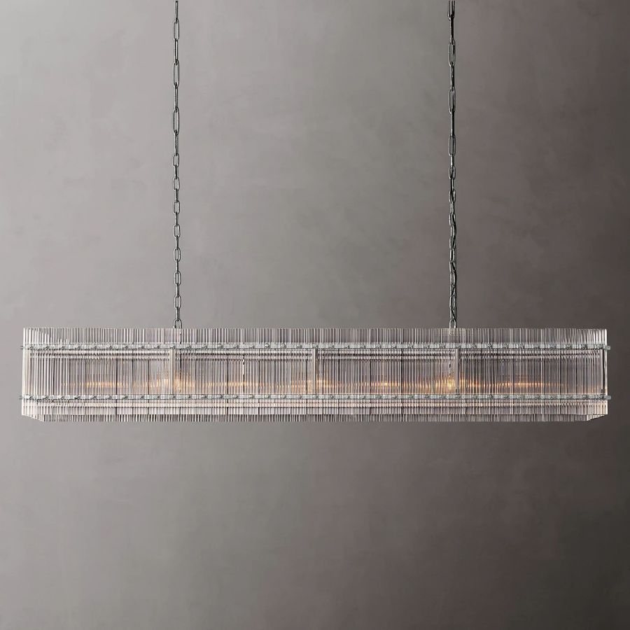 San Marco Vintage Glass Rectangle Chandelier 72"