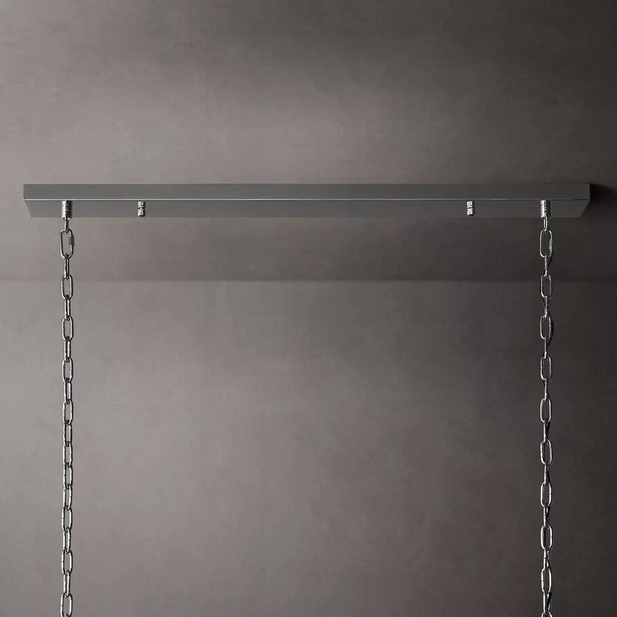 San Marco Vintage Glass Rectangle Chandelier 72"