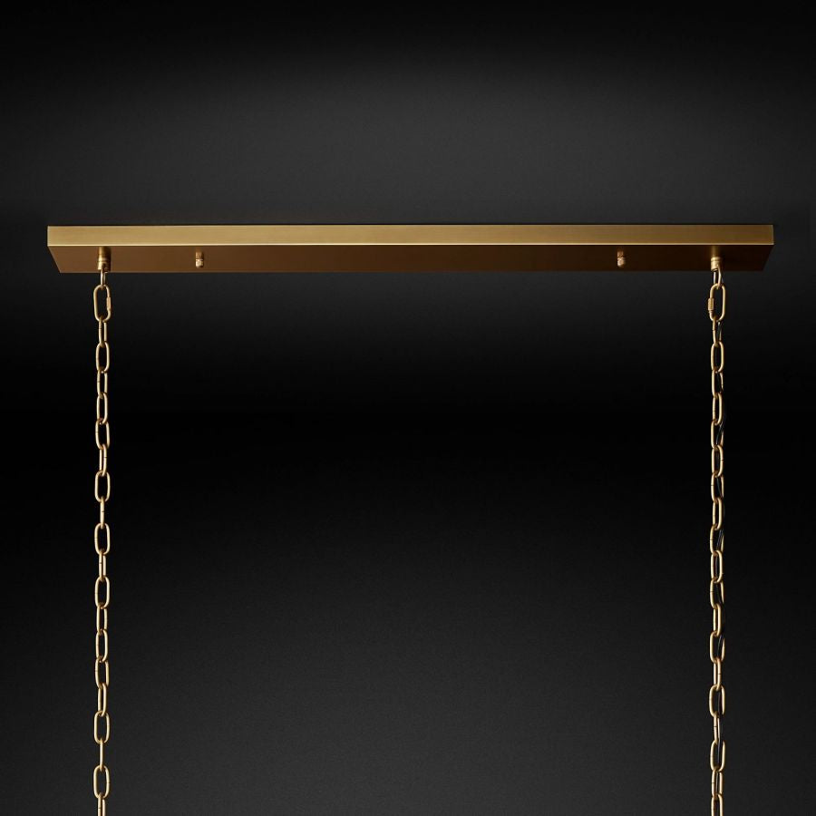San Marco Vintage Glass Rectangle Chandelier 54"