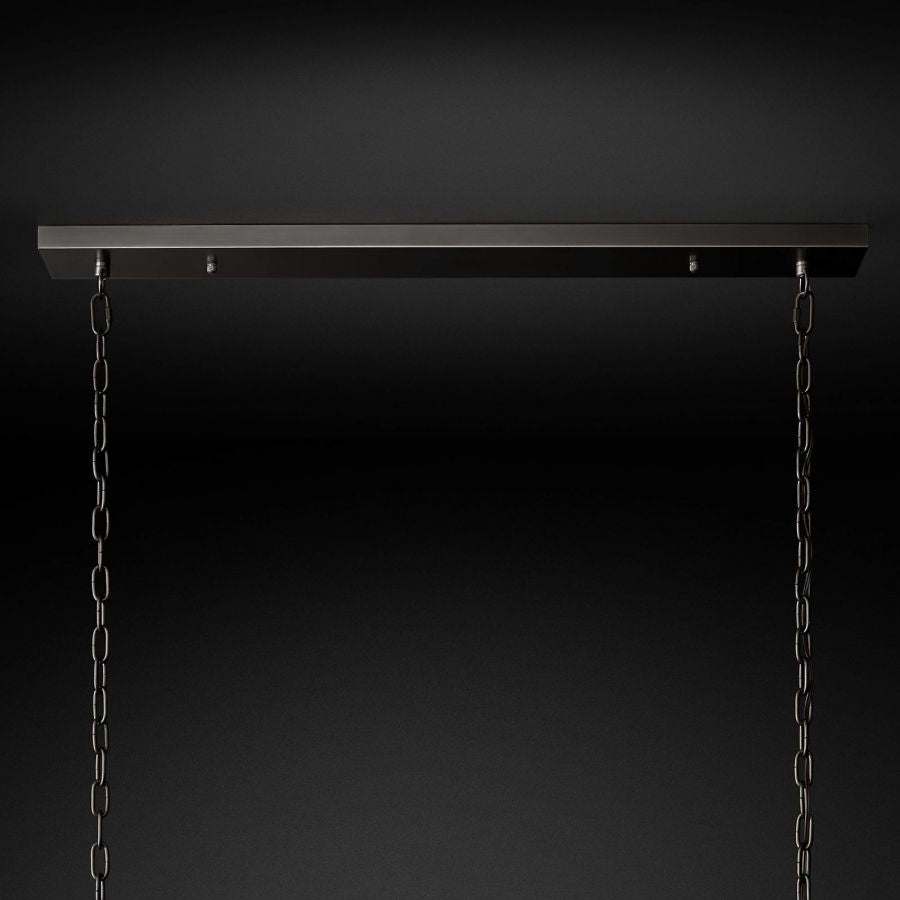 San Marco Vintage Glass Rectangle Chandelier 54"
