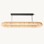 Rivage Lisse Veined Alabaster Oval Chandelier 74"