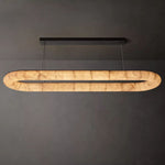Rivage Lisse Veined Alabaster Oval Chandelier 74"