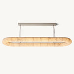 Rivage Lisse Veined Alabaster Oval Chandelier 74"