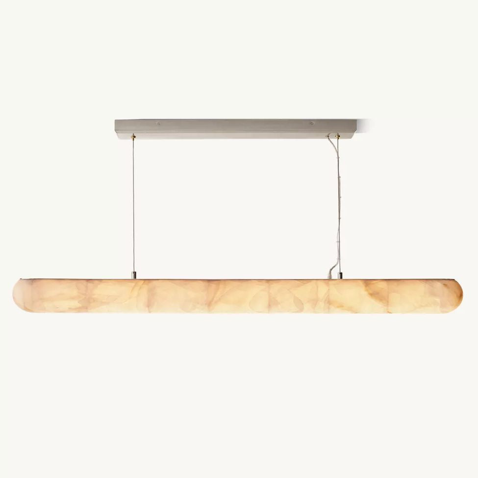 Rivage Lisse Veined Alabaster Linear Chandelier 60"