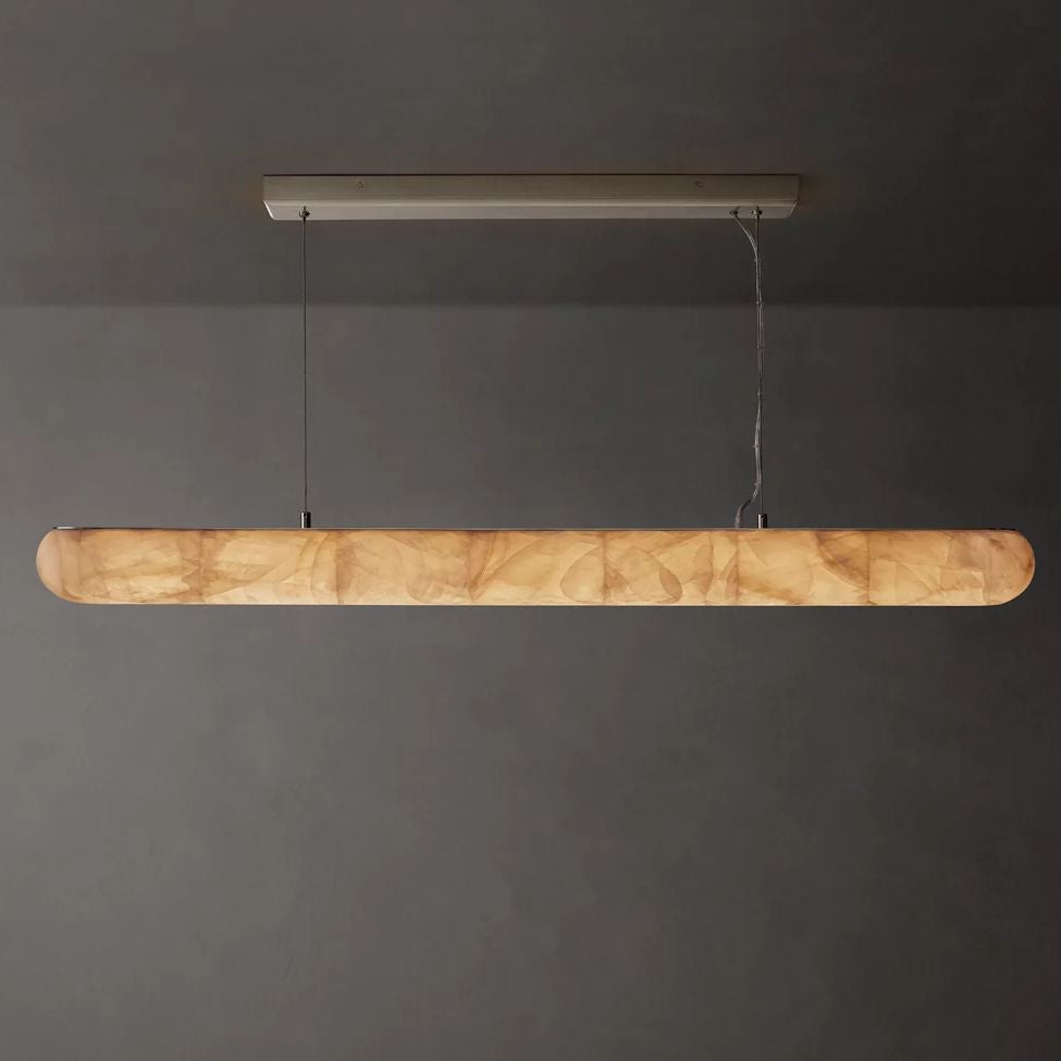 Rivage Lisse Veined Alabaster Linear Chandelier 60"