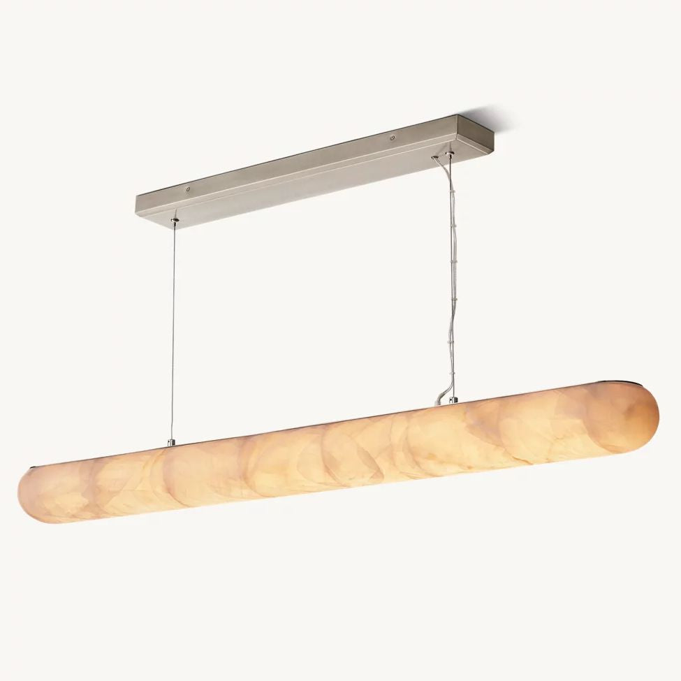 Rivage Lisse Veined Alabaster Linear Chandelier 60"
