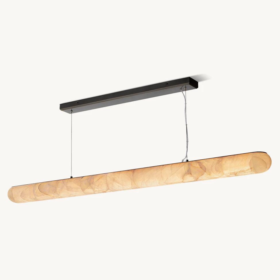Rivage Lisse Veined Alabaster Linear Chandelier 80"