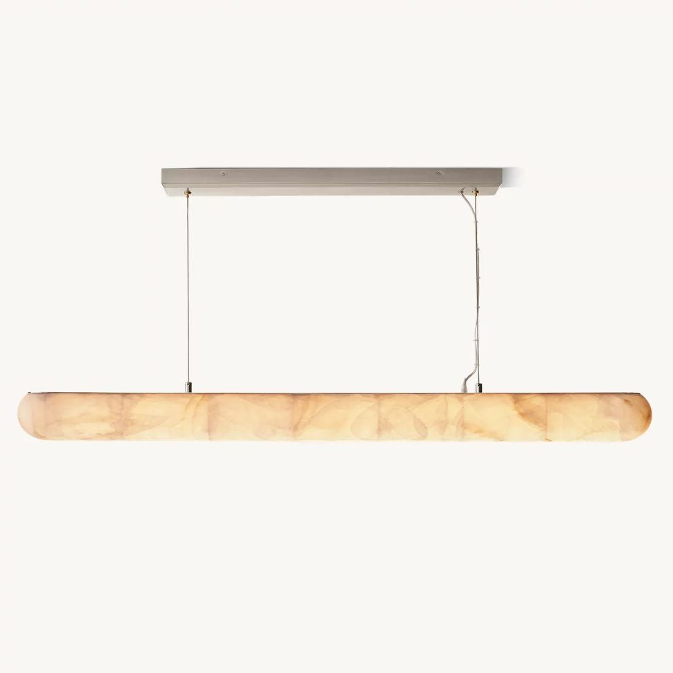 Rivage Lisse Veined Alabaster Linear Chandelier 80"