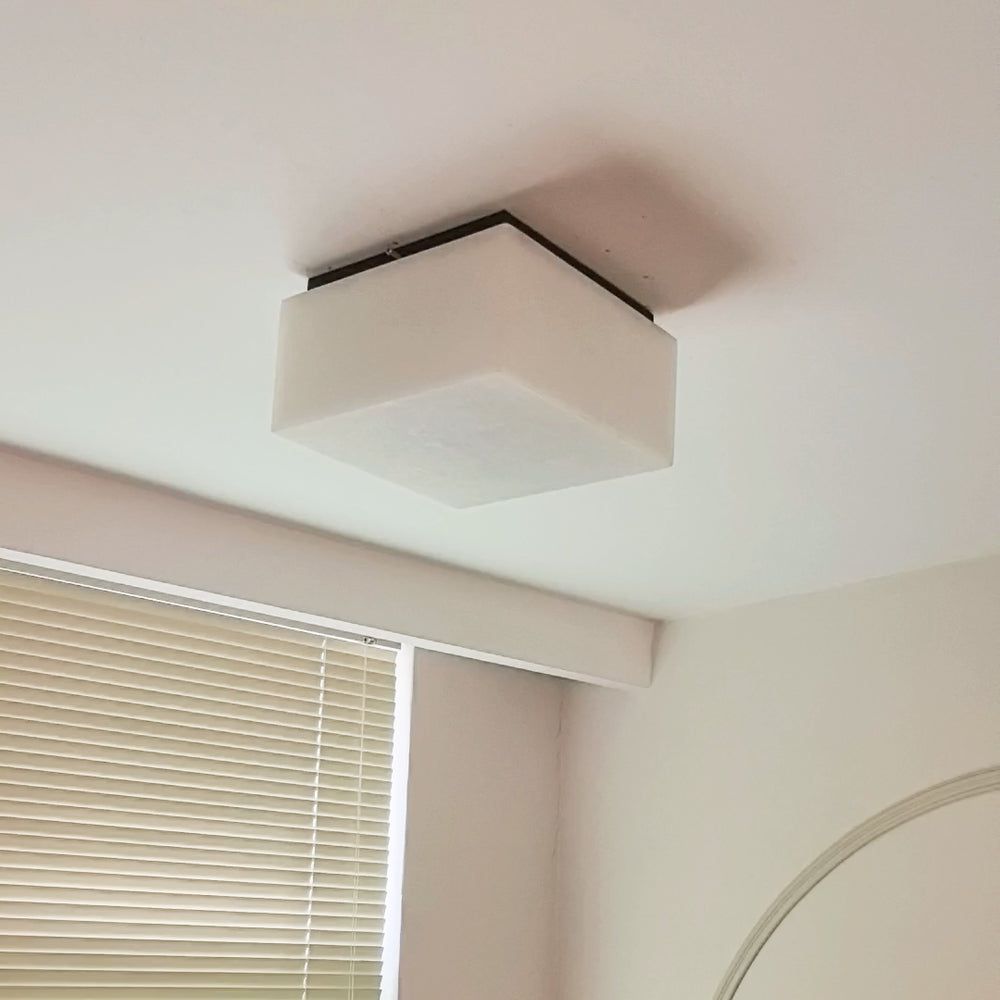 Rivage Veined Alabaster Square Flush Mount