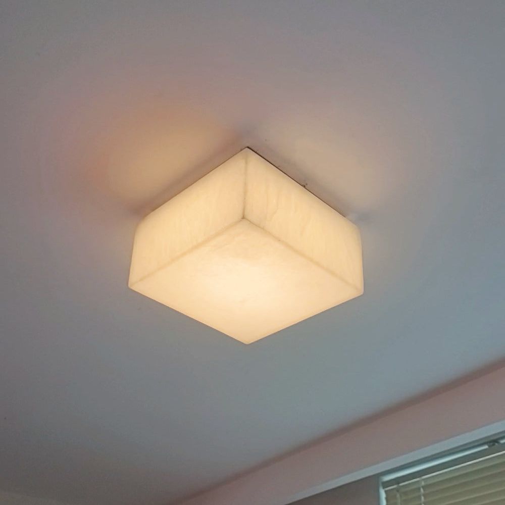 Rivage Veined Alabaster Square Flush Mount