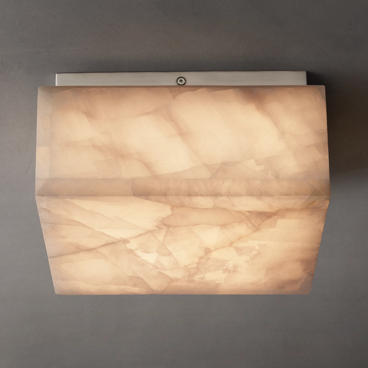 Rivage Veined Alabaster Square Flush Mount