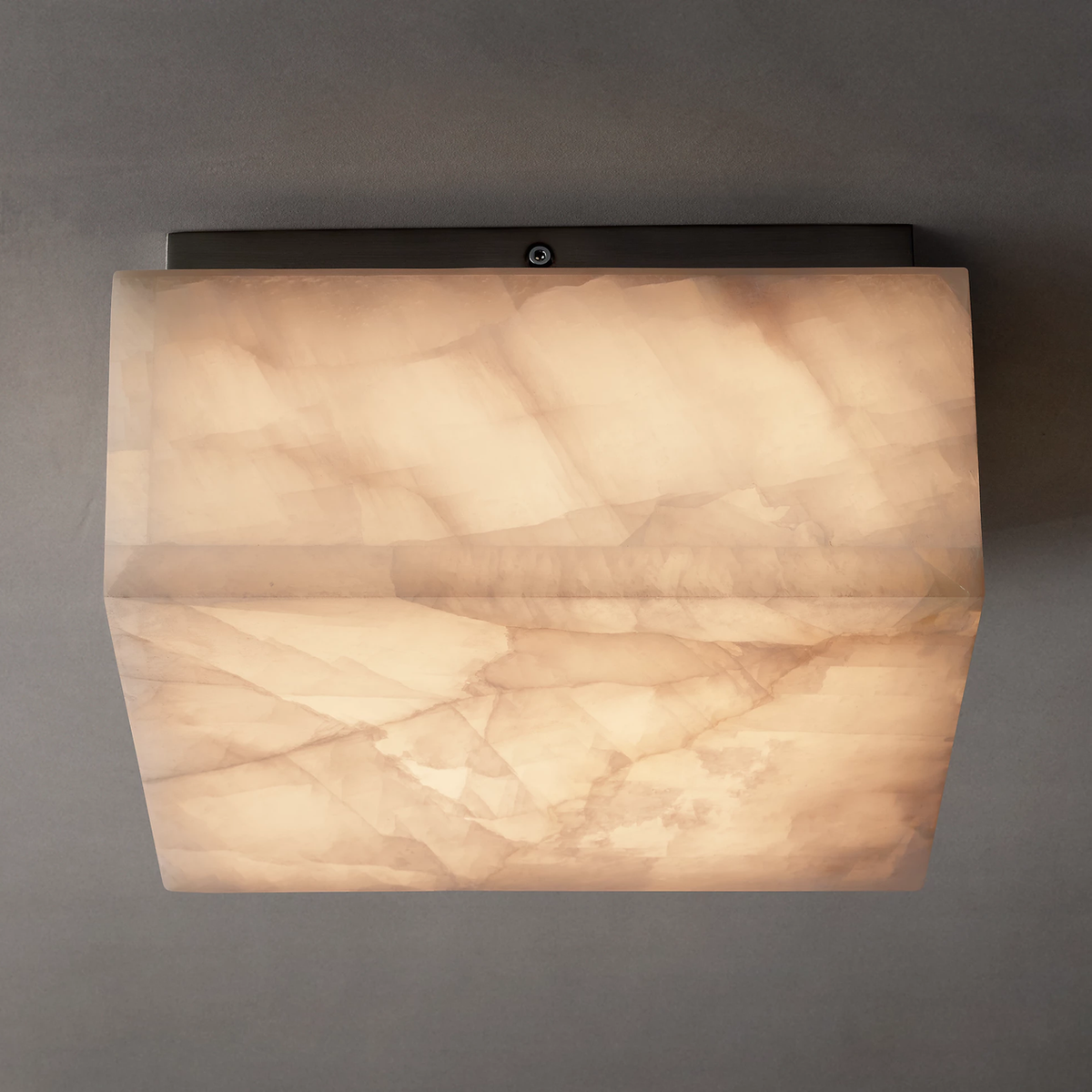 Rivage Veined Alabaster Square Flush Mount