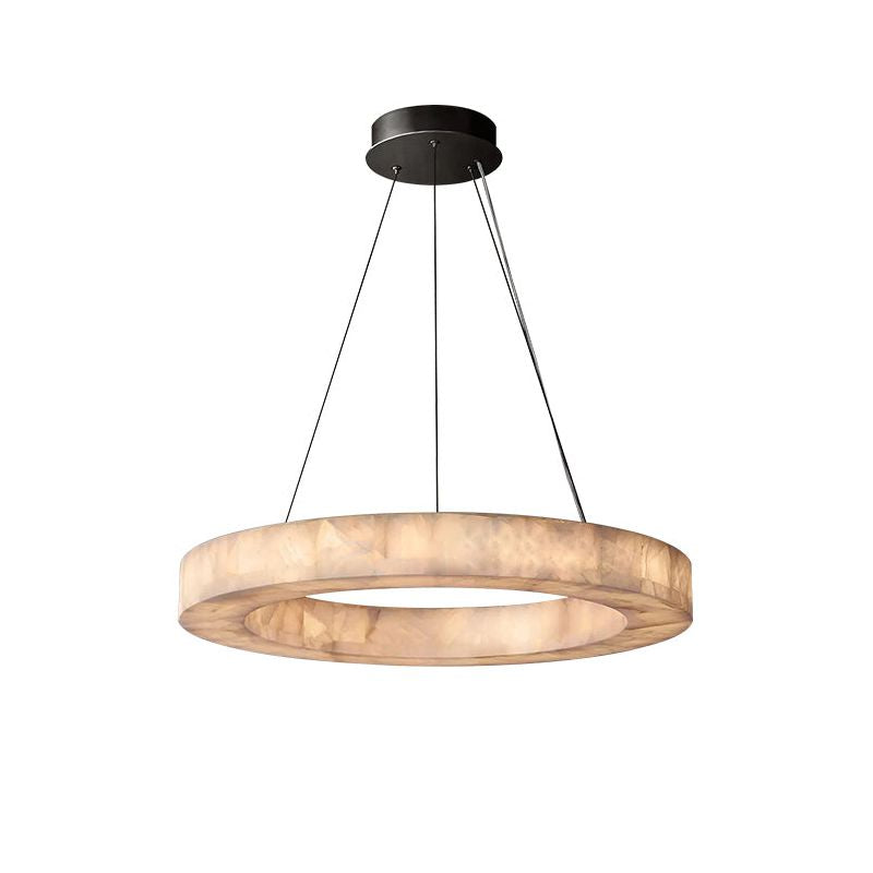 Rivage Veined Alabaster Round Chandelier 31"