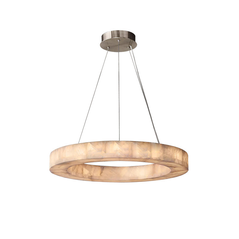 Rivage Veined Alabaster Round Chandelier 31"