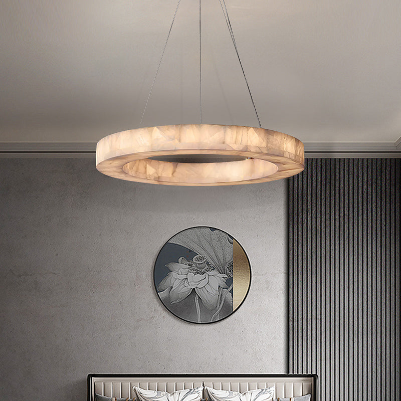 Rivage Veined Alabaster Round Chandelier 31"