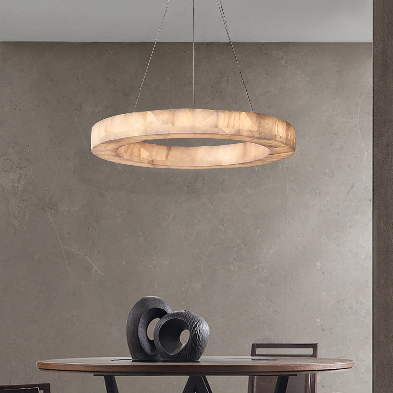 Rivage Veined Alabaster Round Chandelier 31"