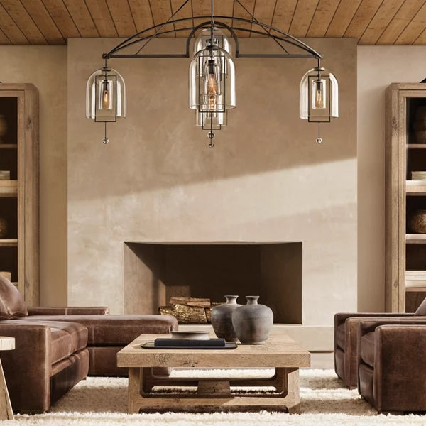Fulcrum Blown Glass Round Chandelier 73"