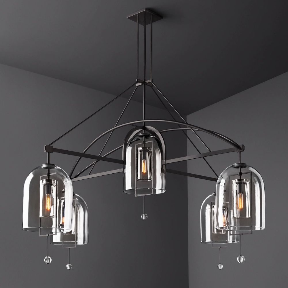 Fulcrum Blown Glass Round Chandelier 73"