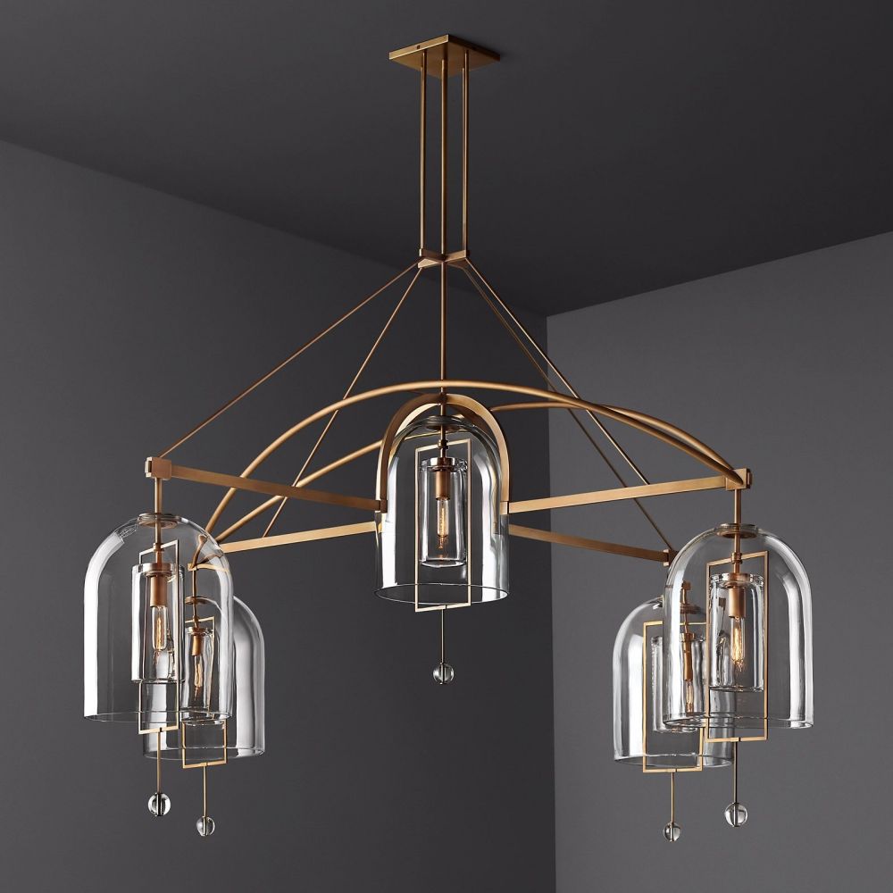Fulcrum Blown Glass Round Chandelier 73"