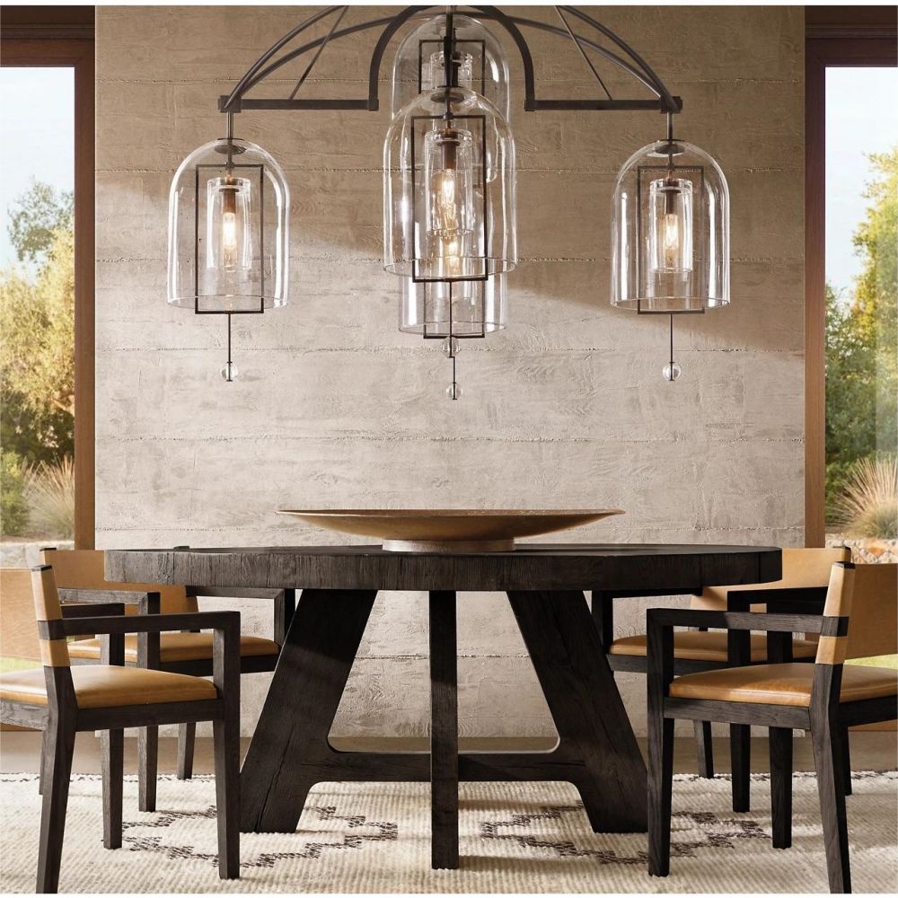 Fulcrum Blown Glass Round Chandelier 73"