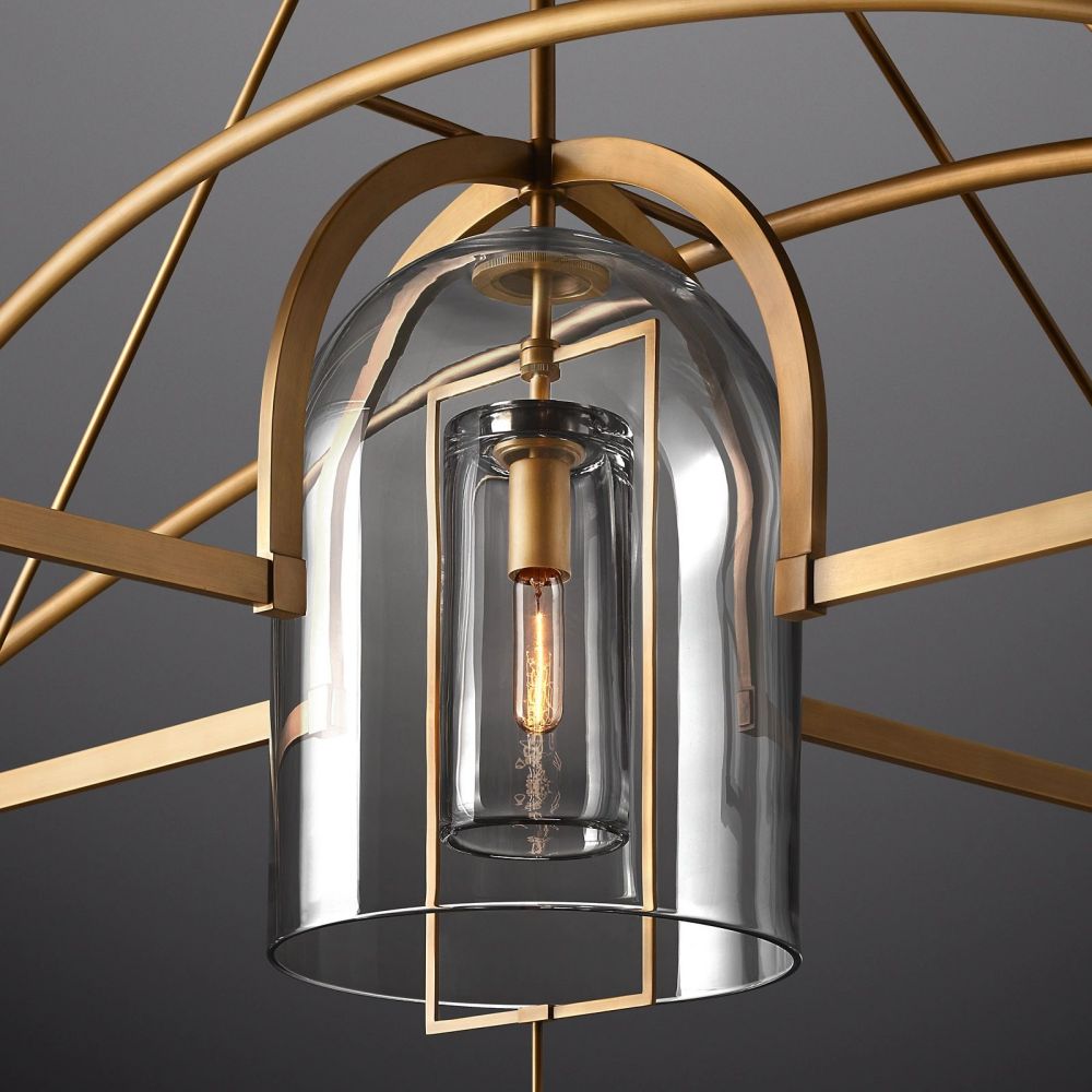 Fulcrum Blown Glass Round Chandelier 73"