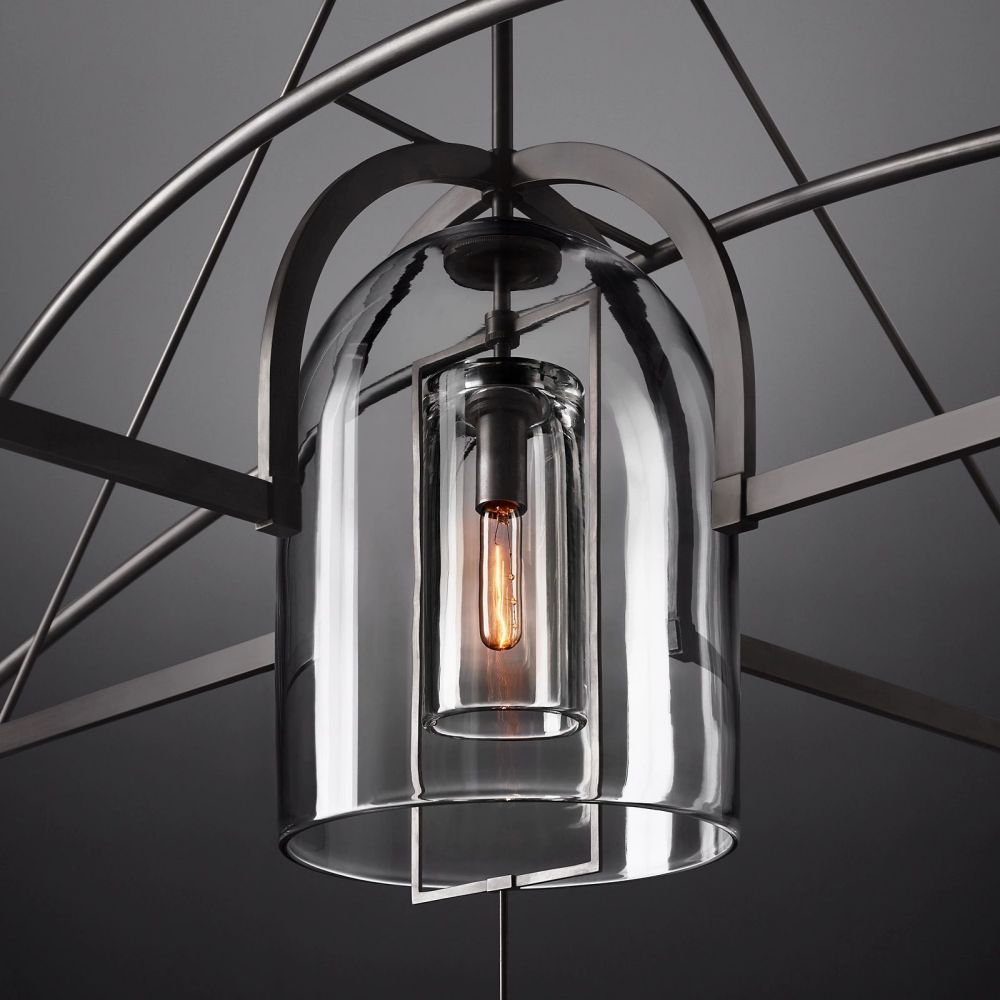 Fulcrum Blown Glass Round Chandelier 73"
