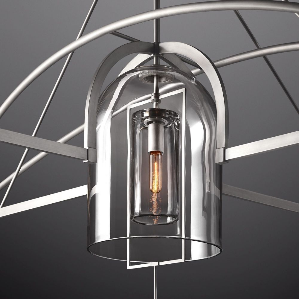 Fulcrum Blown Glass Round Chandelier 73"