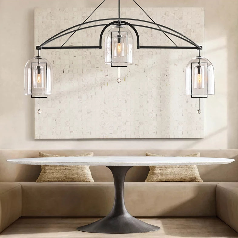 Fulcrum Blown Glass Linear Chandelier 85"
