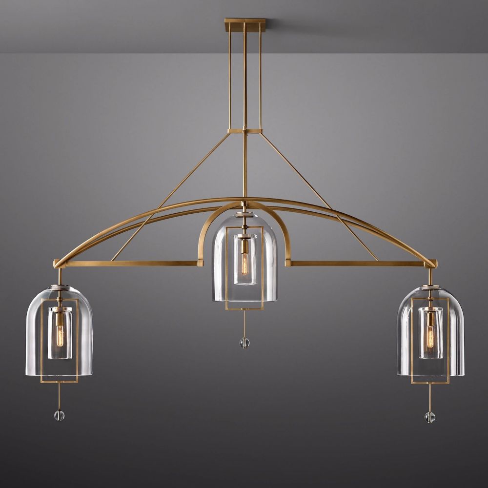 Fulcrum Blown Glass Linear Chandelier 85"