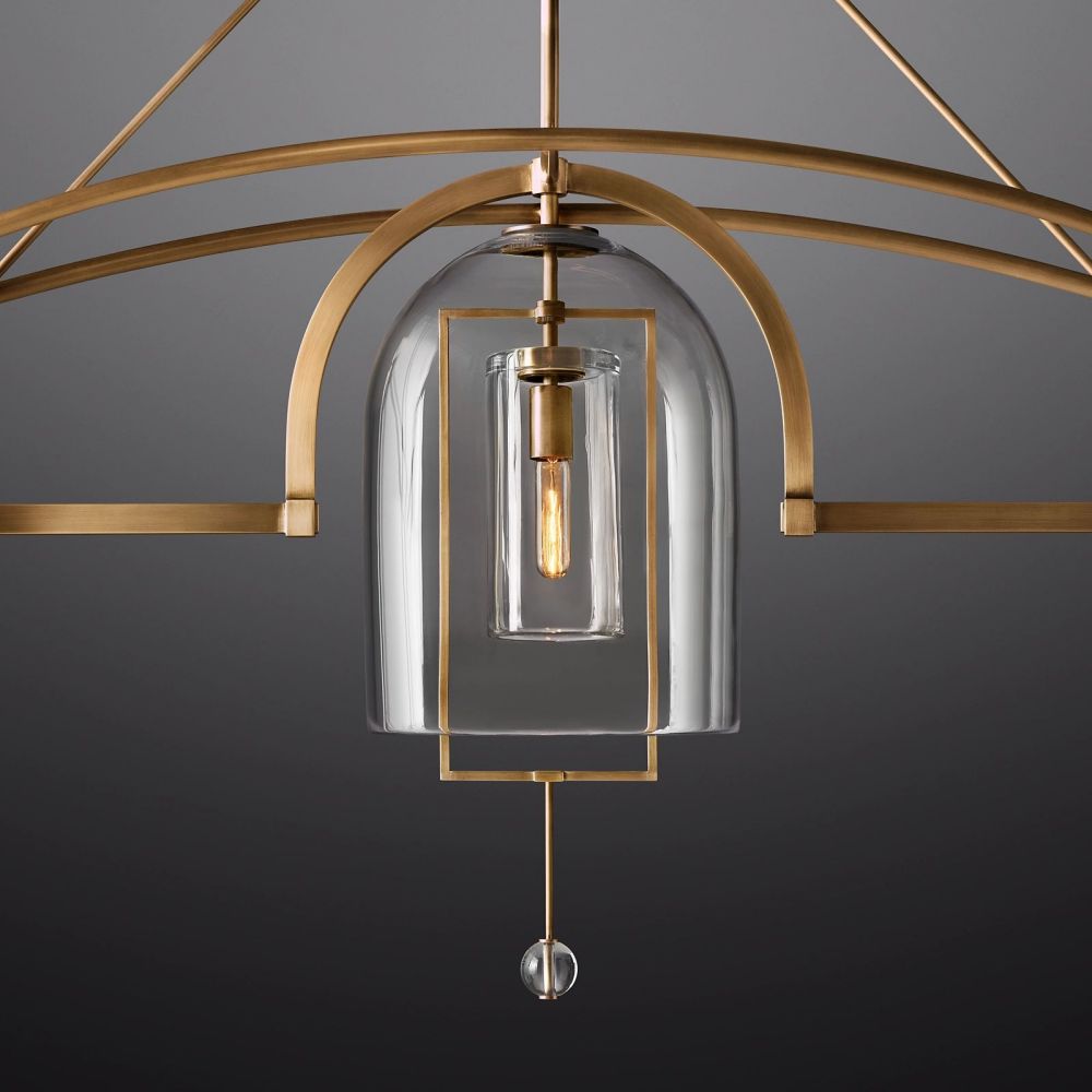 Fulcrum Blown Glass Linear Chandelier 85"