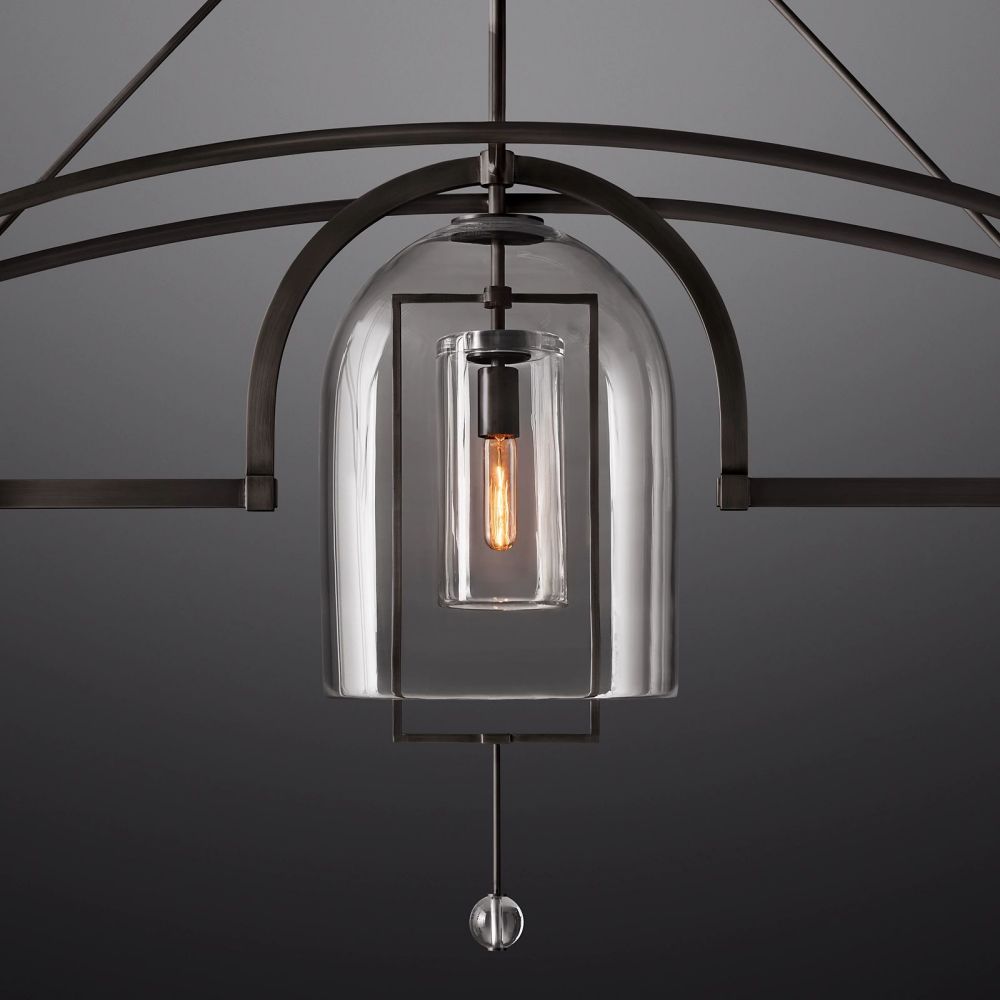 Fulcrum Blown Glass Linear Chandelier 61"