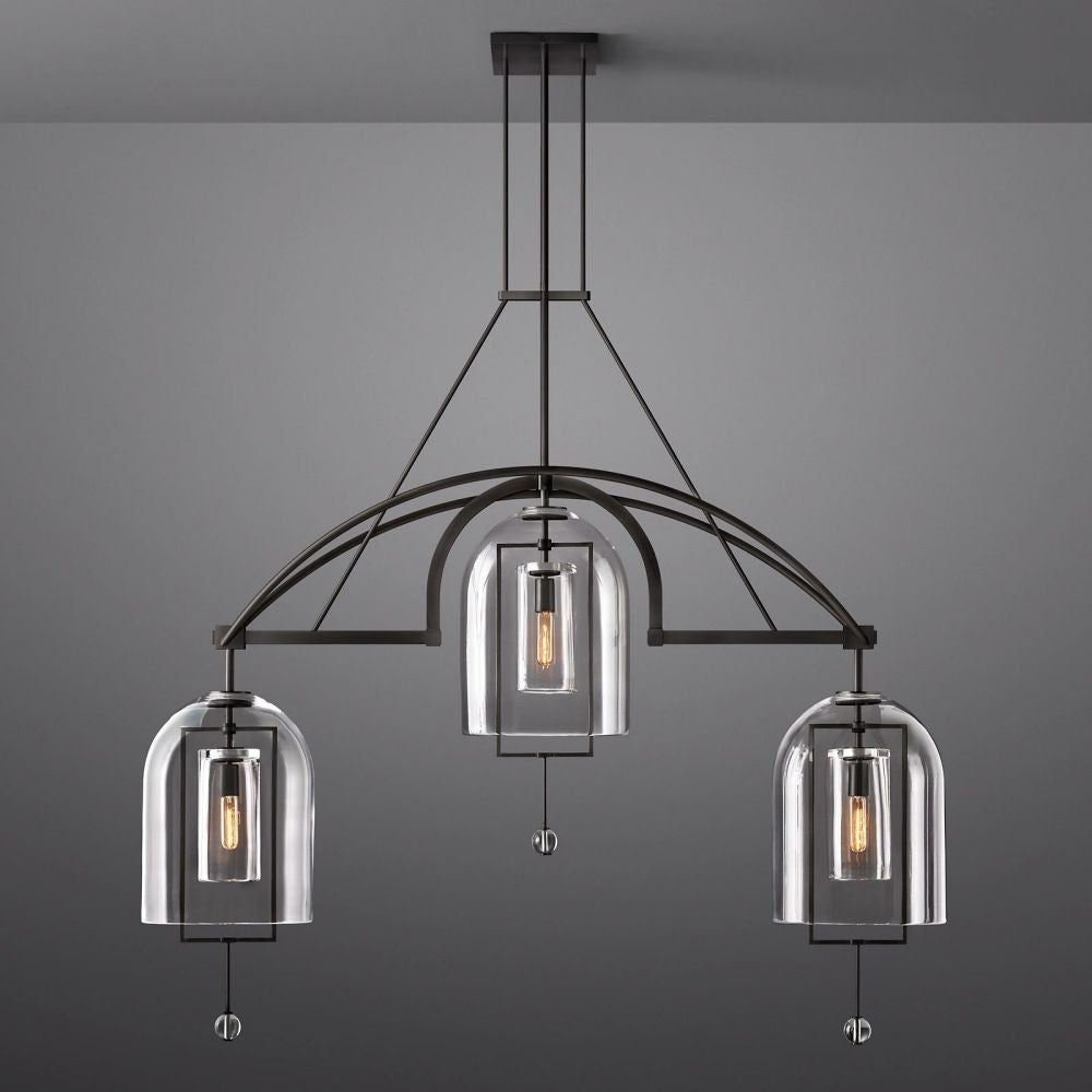 Fulcrum Blown Glass Linear Chandelier 61"