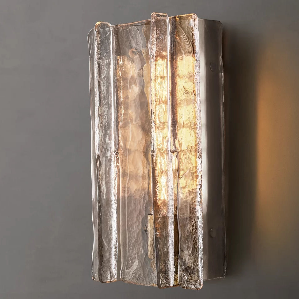 Lattice Clear Glass Wall Sconce