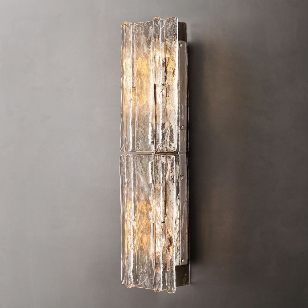 Lattice Clear Glass Wall Sconce