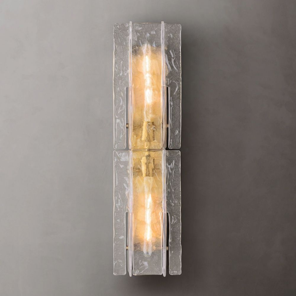 Lattice Clear Glass Wall Sconce