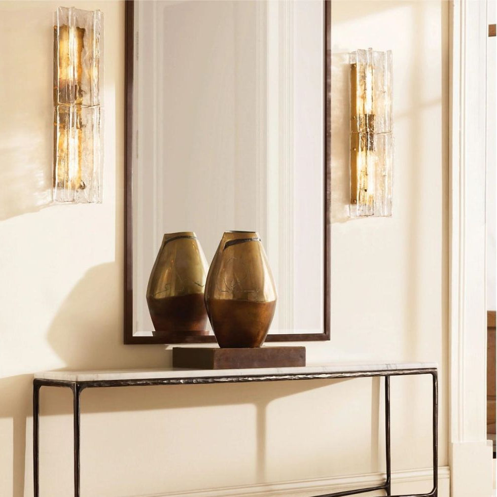 Lattice Clear Glass Wall Sconce