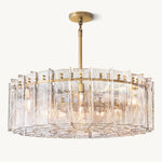 Lattice Clear Glass Round Chandelier 48"