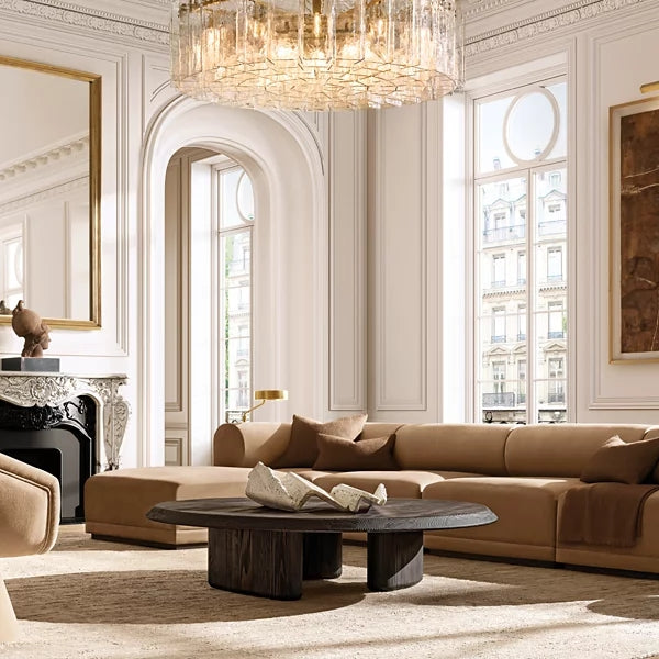 Lattice Clear Glass Round Chandelier 48"