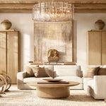 Lattice Clear Glass Round Chandelier 48"
